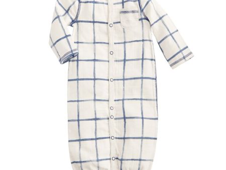 0-3 M Muslin Plaid Gown on Sale