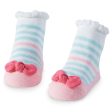 Blue and Pink Stripe Bow Socks For Sale