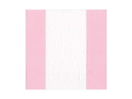 Bandol Stripe Petal Pink Beverage Napkins Online now