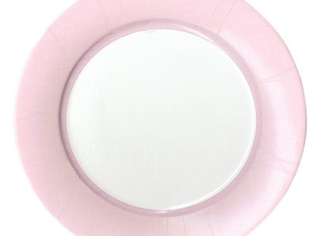 Petal Pink Linen Border Large Plates on Sale