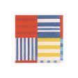 Striped Patchwork Blue Beverage Napkins Online now