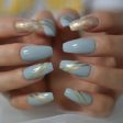 Short Matte Metallic Press On Nails Holographic Multi Color Shiny Squavol False Nails Fake Nails Art Fingernails Manicure Tips Online