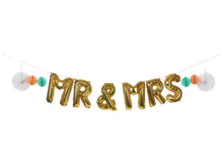 Garland  Mr And Mrs  Gold Glitter Letters Sale