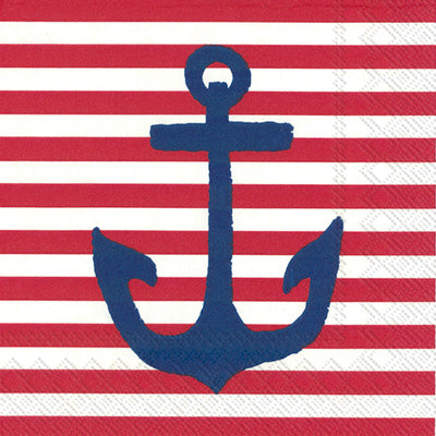 Red Yacht Club Anchor Beverage Napkins Cheap