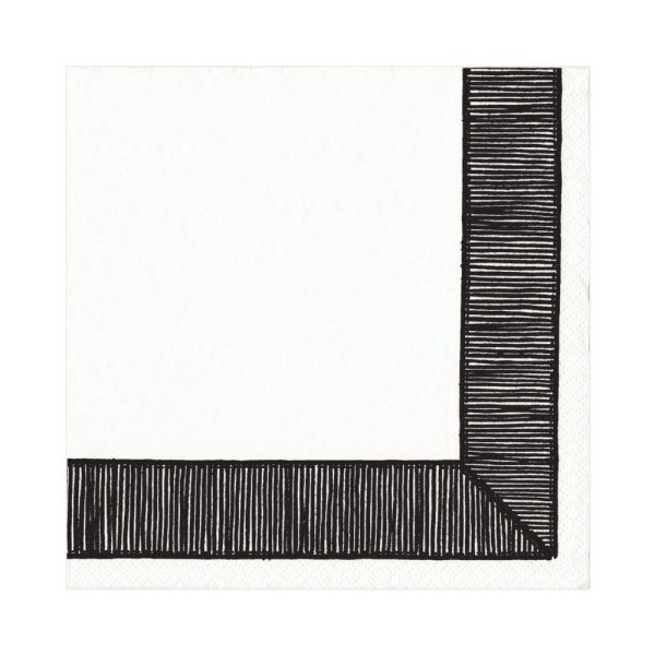 Ribbon Border Black Luncheon Napkin Sale