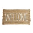 Welcome Jute Fringe Mat Cheap