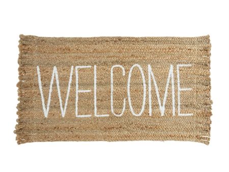 Welcome Jute Fringe Mat Cheap