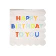 Happy Birthday To You Scallop Beverage Napkins Sale