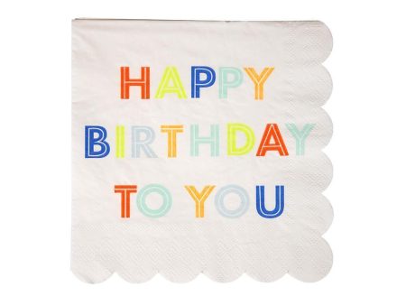 Happy Birthday To You Scallop Beverage Napkins Sale