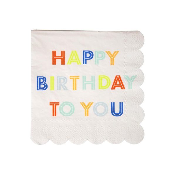 Happy Birthday To You Scallop Beverage Napkins Sale