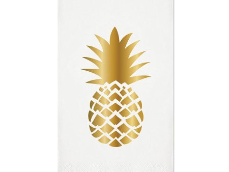 Pineapple Gold Foil Guest Towels Hot on Sale