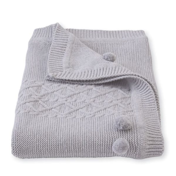 Blanket Cable Knit Gray For Sale