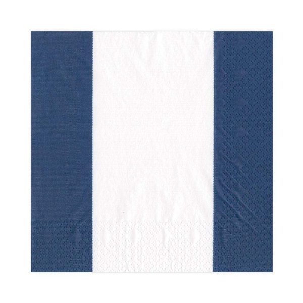 Bandol Stripe Navy Luncheon Napkin For Cheap