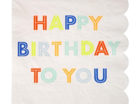 Happy Birthday To You Scallop Luncheon Napkins Hot on Sale