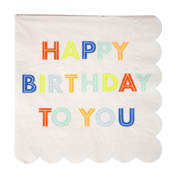 Happy Birthday To You Scallop Luncheon Napkins Hot on Sale