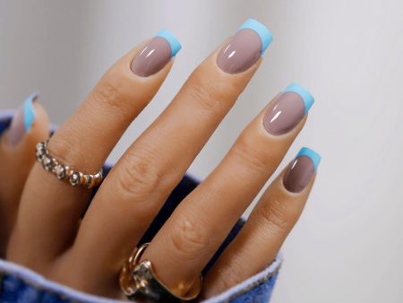 FRENCH TIPS-GRAY BLUE Fashion