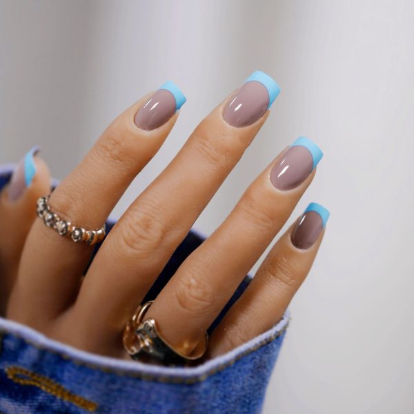 FRENCH TIPS-GRAY BLUE Fashion