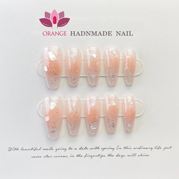 Press on Nails Tips Gel Full Cover With Design y2k False Nails Handmade High Quality Wearable Ballerina Medium  Artificial Nail For Discount