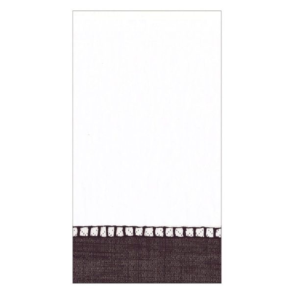 Black Border Linen Guest Towel Fashion