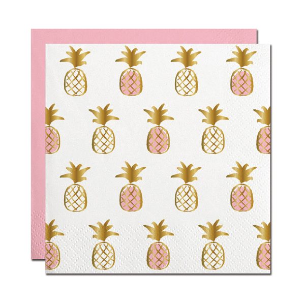 Multi Pineapple On White Beverage Napkin For Discount