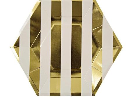 Gold Stripes Large Plates Online