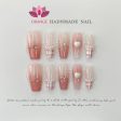 Handmade Medium Length Press On Full Cover Pink Coffin Head Manicuree Decoration Wearable With Design Acrylic Nails For Girls Online