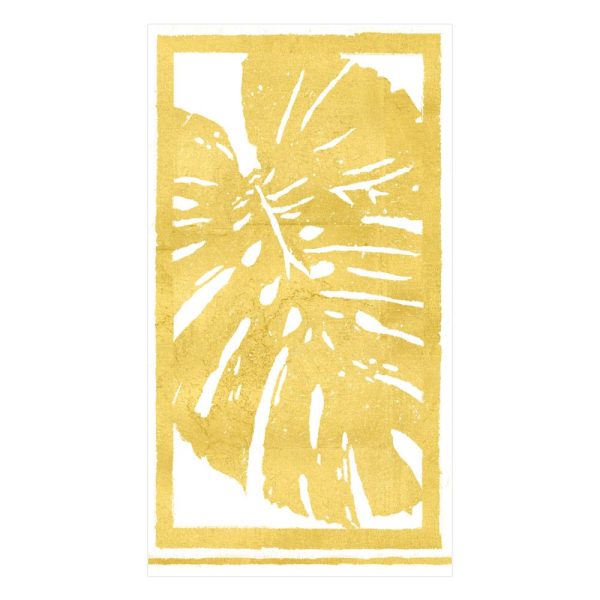 Palm Leaves Gold Guest Towels Online Sale