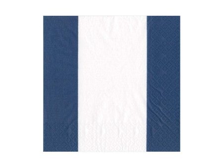 Bandol Stripe Navy Beverage Napkin Online Hot Sale