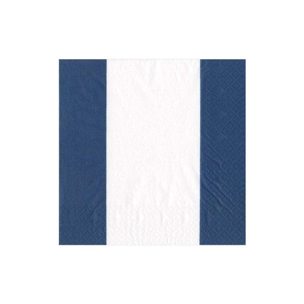 Bandol Stripe Navy Beverage Napkin Online Hot Sale