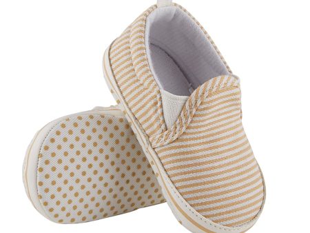 6-12 Mo Khaki Stripe Canvas Shoes Supply