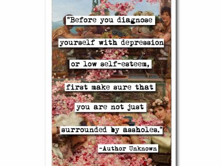 Before You Diagnose Yourself Quote Blank Greeting Card Sale