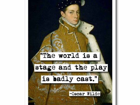 Oscar Wilde Badly Cast Quote Blank Greeting Card on Sale