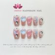 Handmade Beauty Nails Pressed on Design Decoration Fake Nails Design Full Cover Artificial Manicuree Wearable Orange Nail Store Cheap