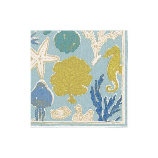 Sea Life Aqua Beverage Napkins Hot on Sale