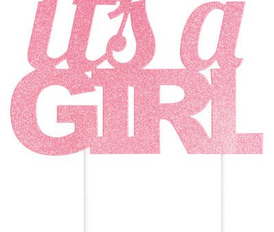 Cake Topper  It s a Girl  Pink on Sale