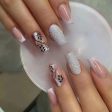 Fashion Colorful Butterfly False Nail Tips With Designs French Coffin Manicure Middle Long Ballerina Fake Nails Set Press on Nai Online now