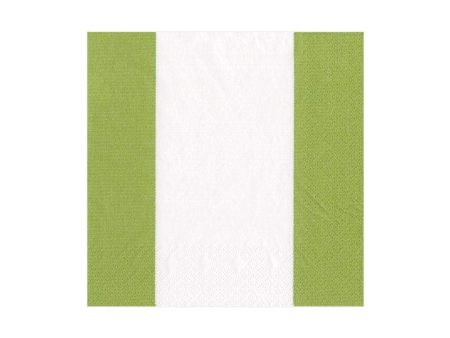 Bandol Stripe Moss Green Beverage Napkins Cheap