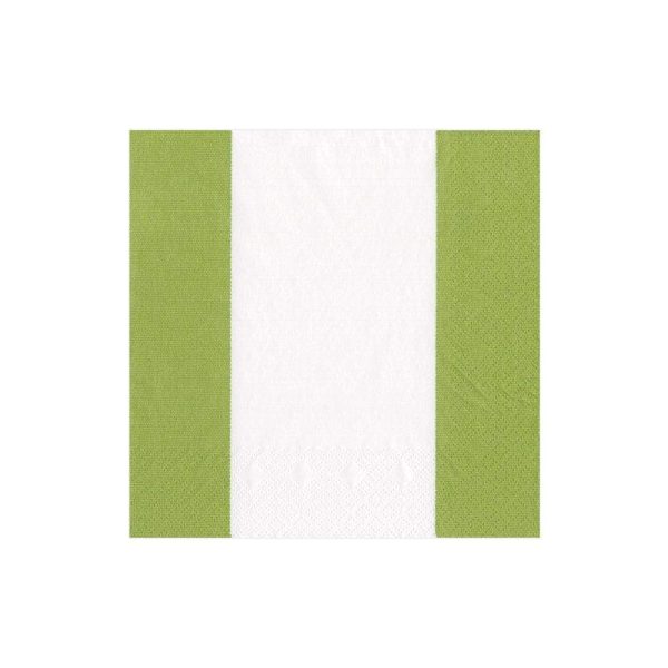 Bandol Stripe Moss Green Beverage Napkins Cheap