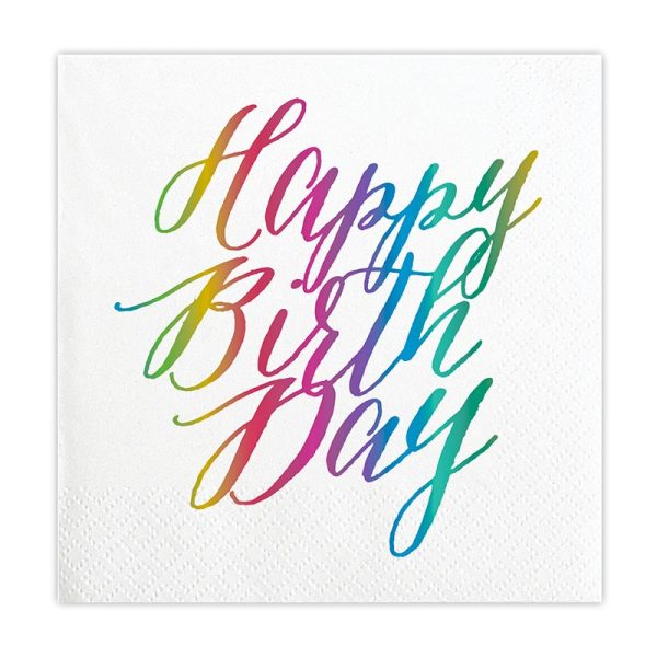 Birthday Rainbow Beverage Napkins For Cheap