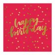 Happy Birthday Pink Beverage Napkin on Sale