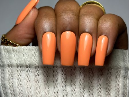 Tangerine Press On Nail Set For Cheap