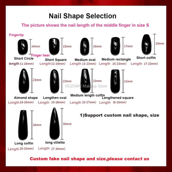 Skull Design Punk Rock Black False Nails Press On Nails Handmade Halloween Long Coffin Reusable Fake Nail With Glue DIY Manicure For Cheap