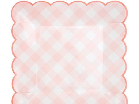 Light Pink Check Large Plates Online Hot Sale