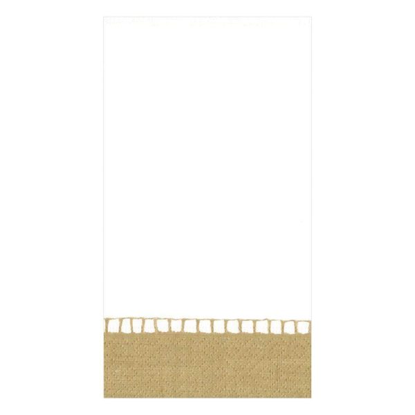 Linen Border Gold Guest Towel Hot on Sale