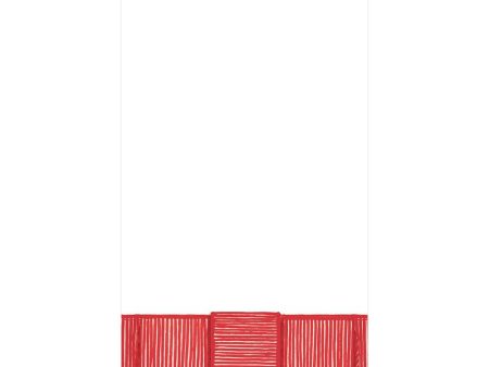 Ribbon Border Red Guest Towels Supply