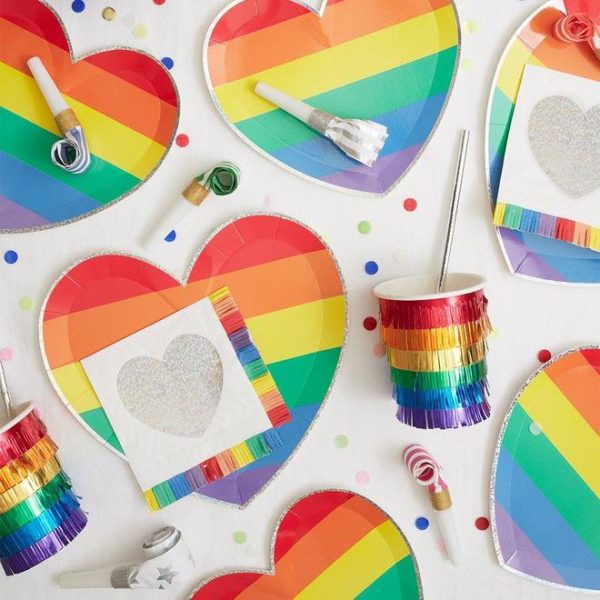 Rainbow Heart Large Plates Hot on Sale