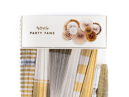 Party Fans - Ivory and Gold For Discount