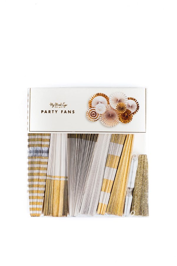 Party Fans - Ivory and Gold For Discount