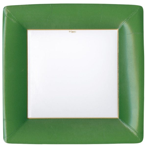 Grosgrain Border Hunt Green Large Plates Supply