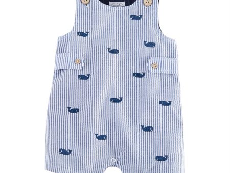 9-12M Whale Seersucker Shortall Cheap